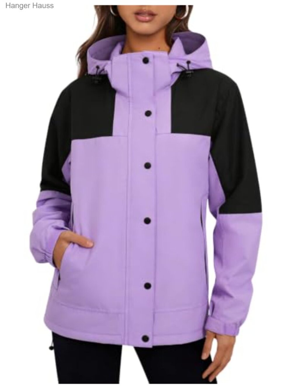Women's Waterproof Packable Rain Jacket Hood Windbreaker Lightweight